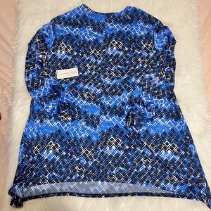 Notations Blue and Black Geometric Dress